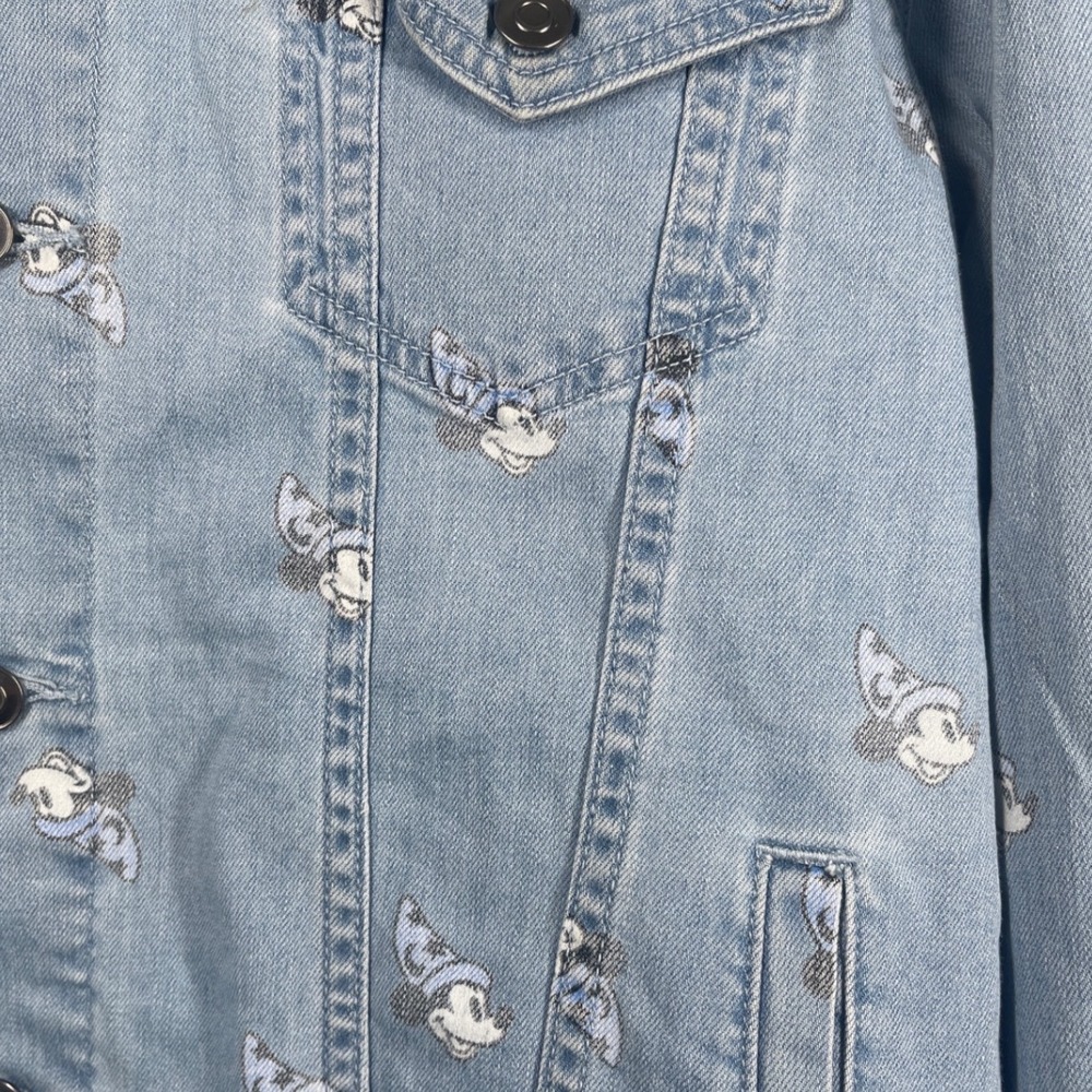 Walt Disney Imagineering Exclusive Sorcerer Mickey Denim Jacket Light Wash Large - Picture 3 of 7